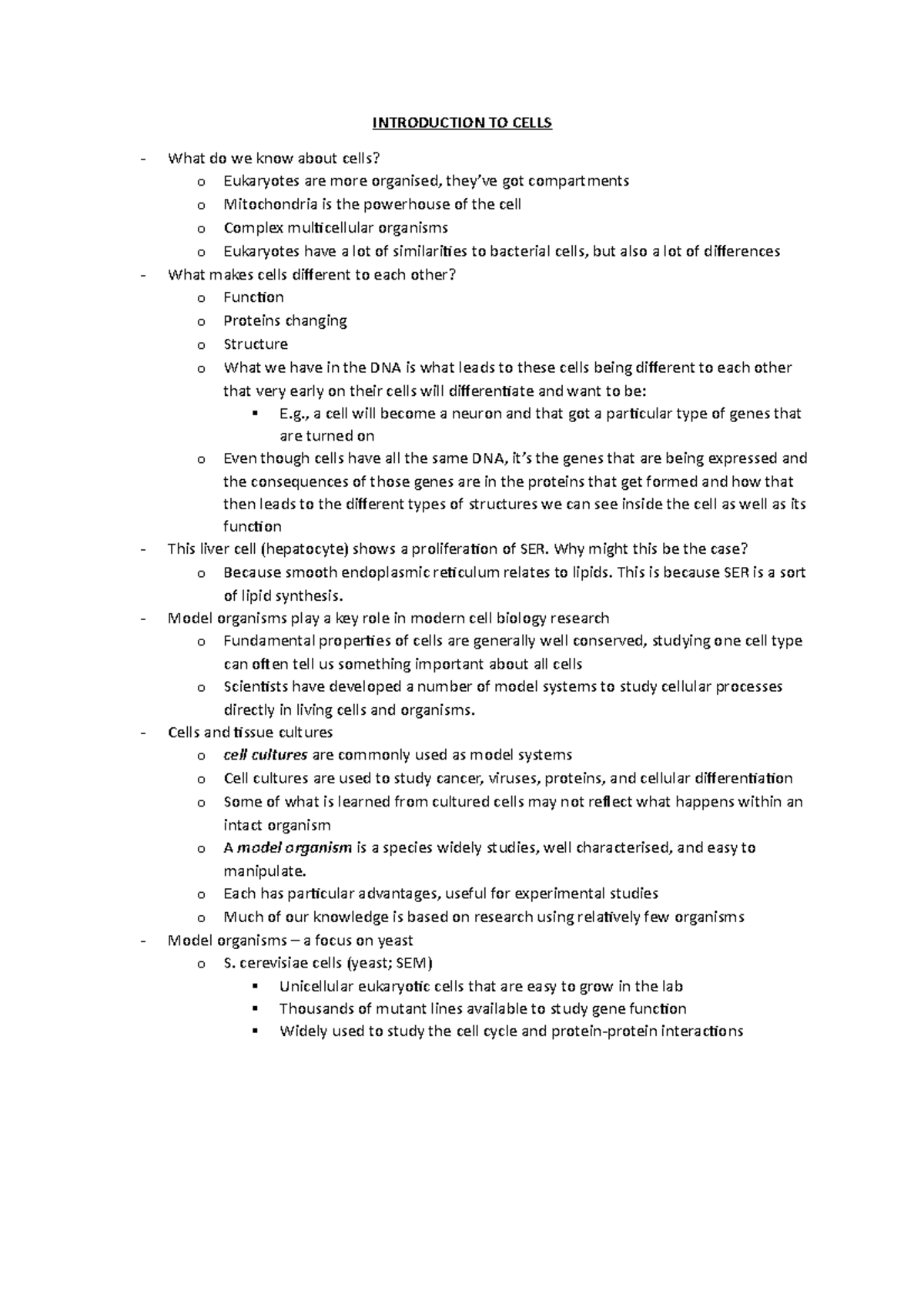 Cell form and function revision - INTRODUCTION TO CELLS What do we know ...