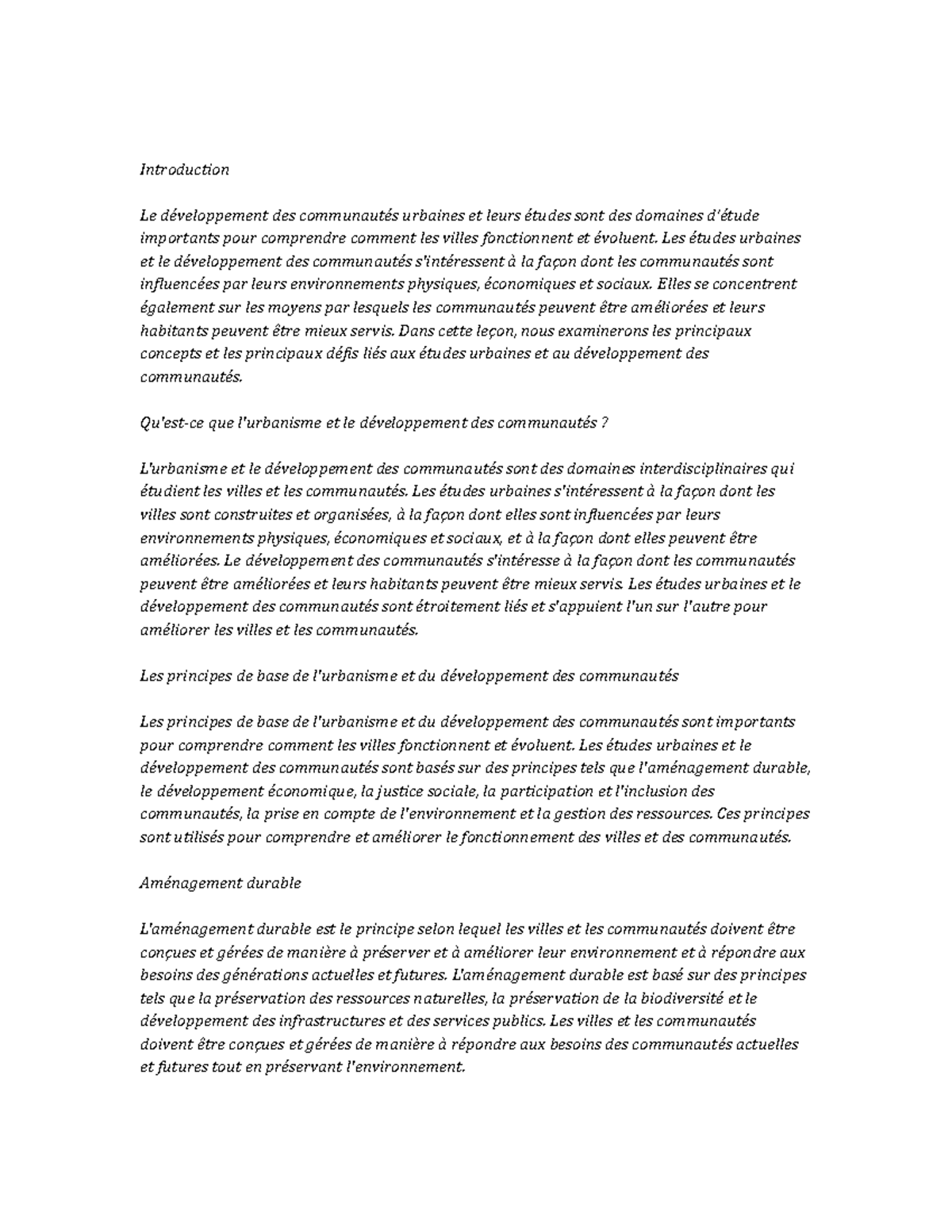 Urban Studies and Community Development Study Notes - Introduction Le ...