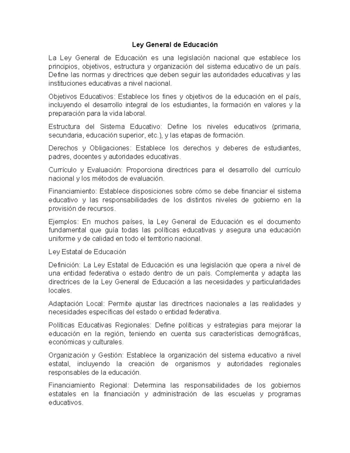 Ley General de Educación - Define las normas y directrices que deben ...