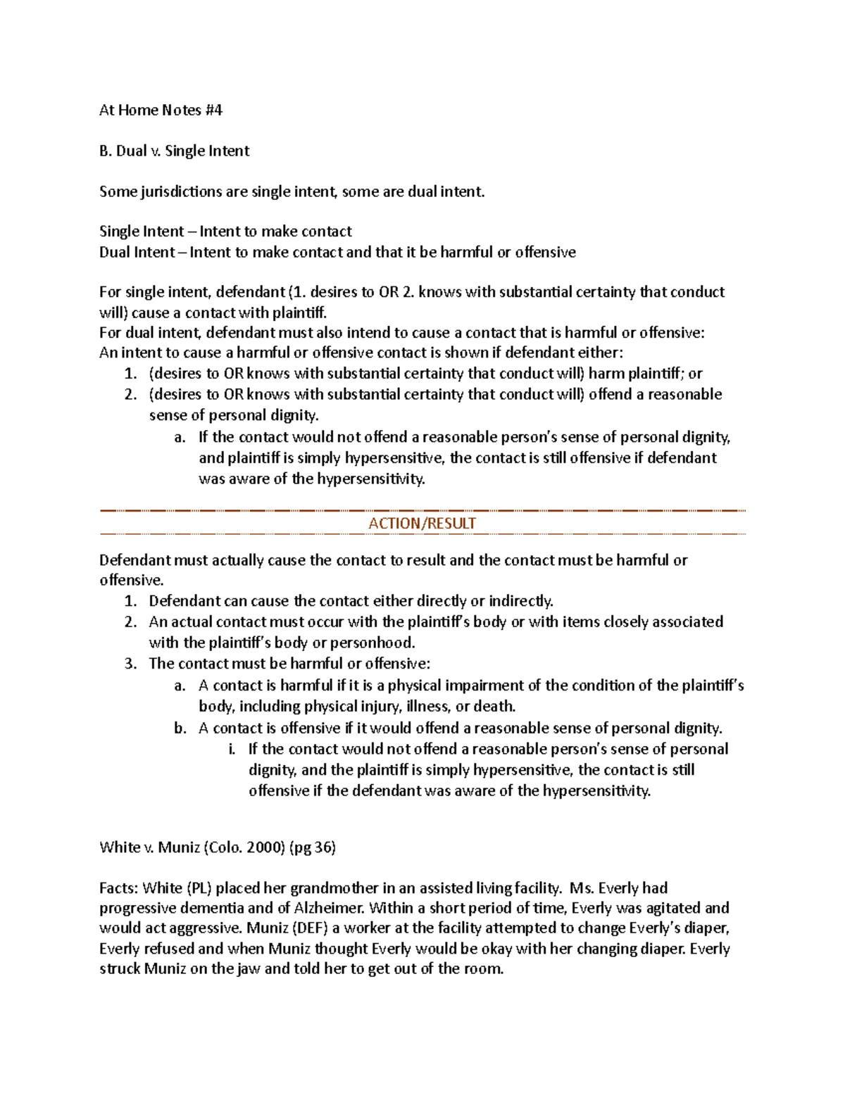 At Home Notes 4 Intent and Dual and Single Intent At Home Notes