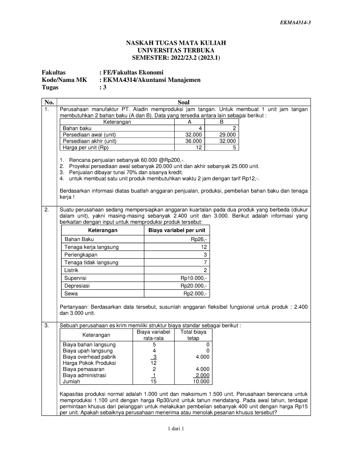 Akun Manajemen - EKMA4314- 1 Dari 1 NASKAH TUGAS MATA KULIAH ...