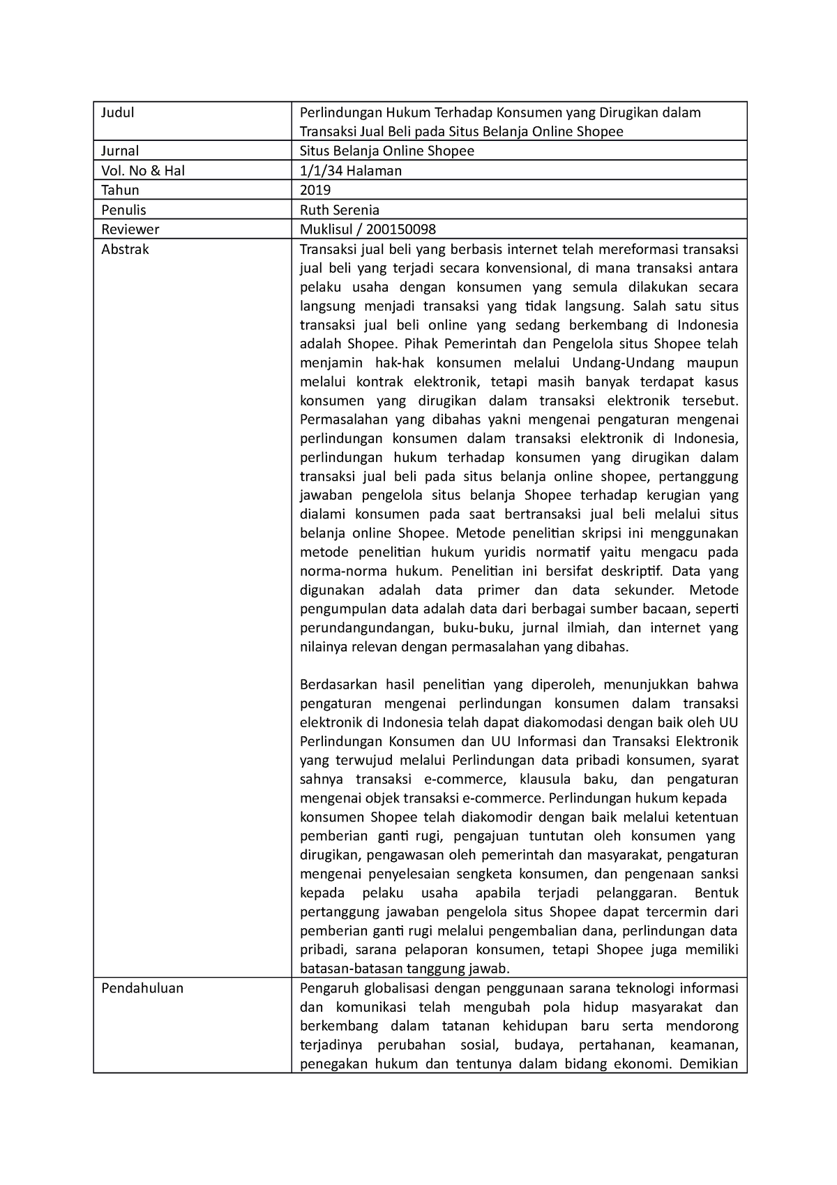 Perlindungan Hukum Terhadap Konsumen Yang Dirugikan Dalam Transaksi ...