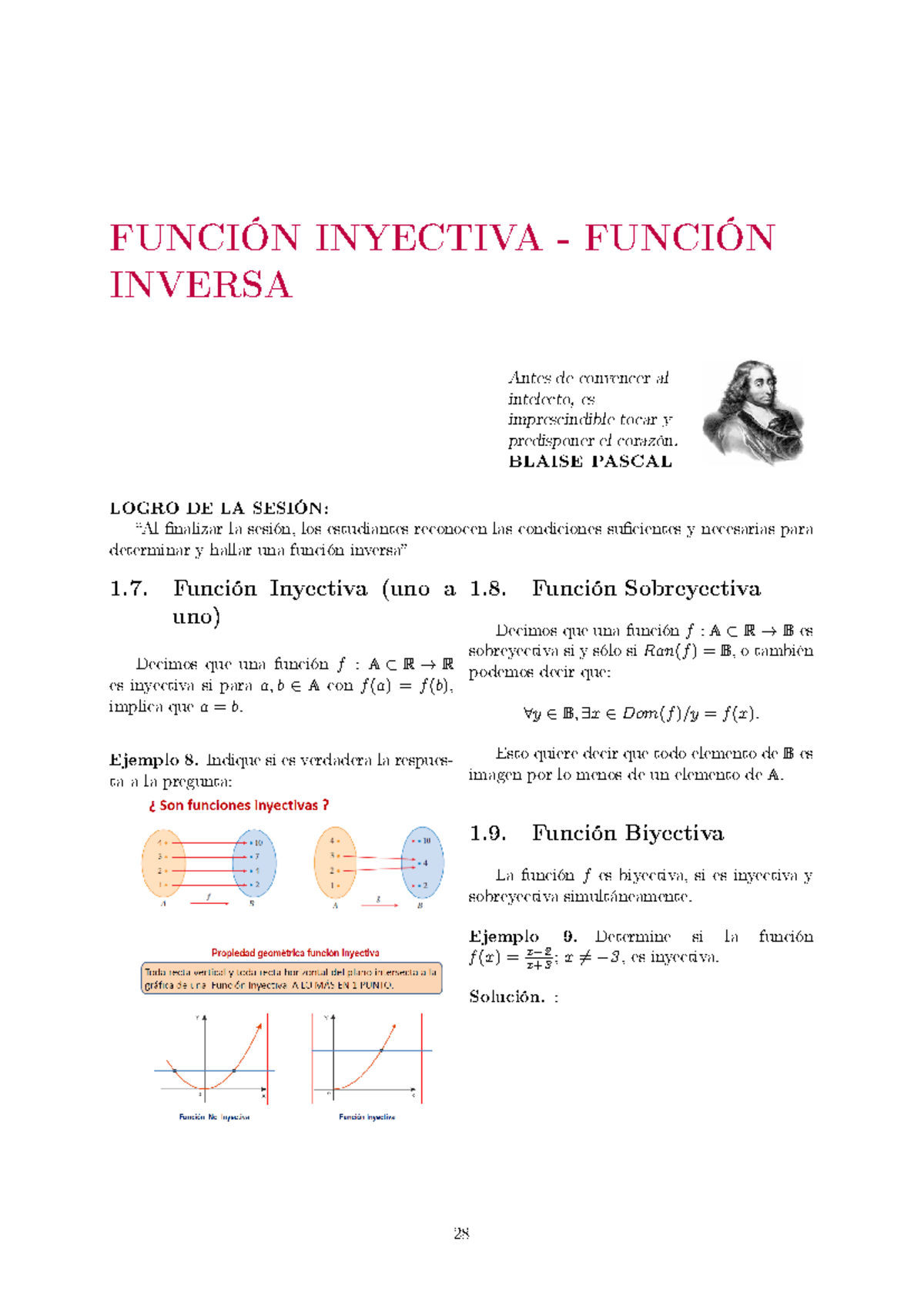 Funcion Inyectiva E Inversa - FUNCIÓN INYECTIVA - FUNCIÓN INVERSA Antes ...