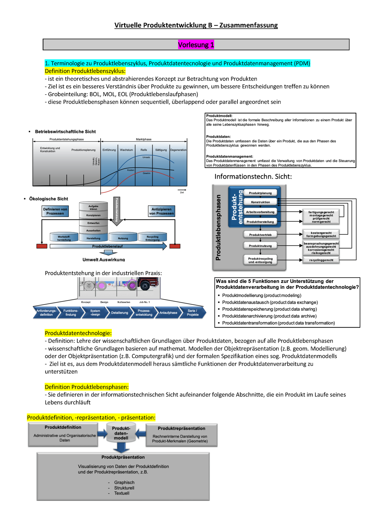 Virtuelle Produktentwicklung B Zusammenfassung - Virtuelle ...