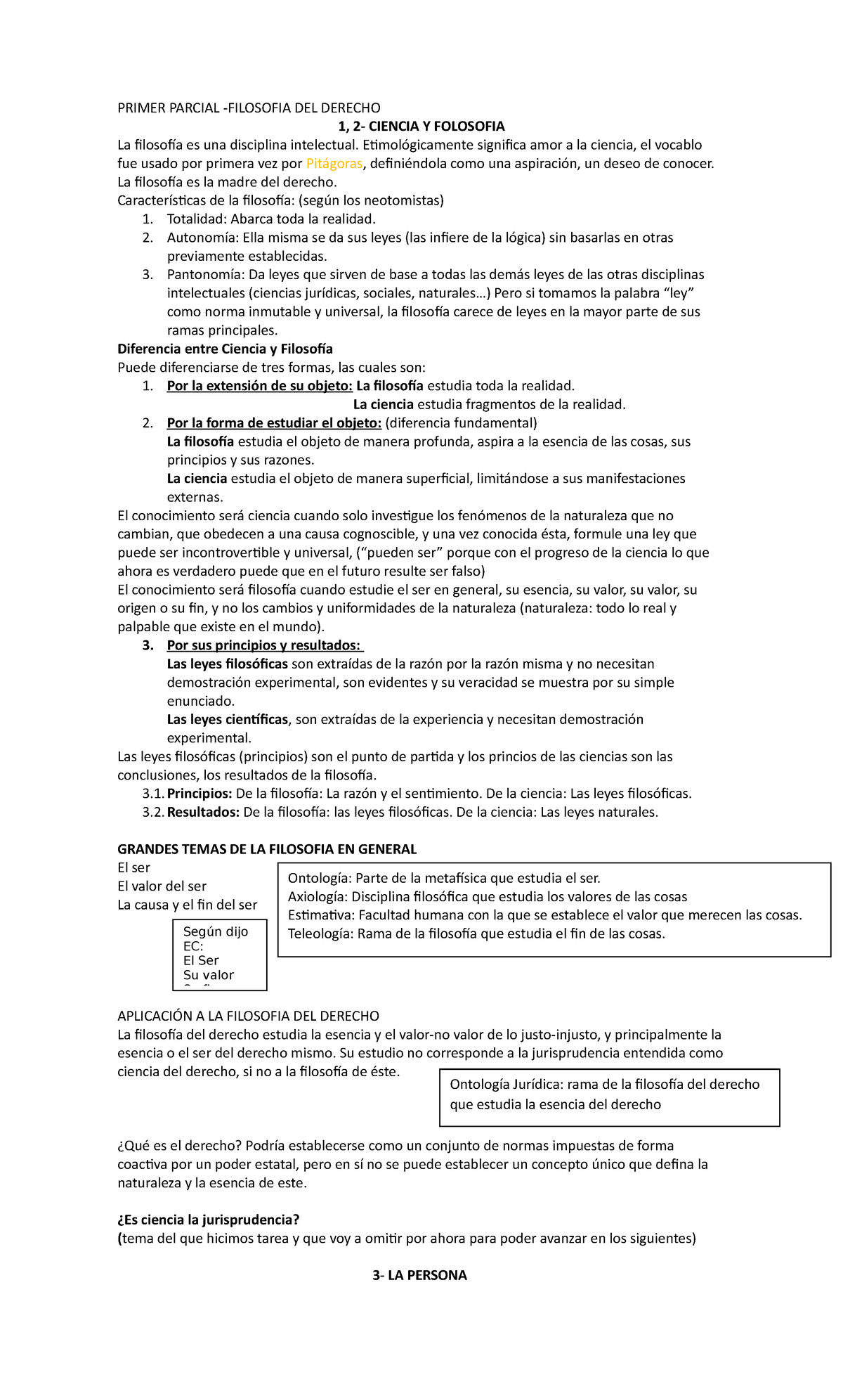 Filosofia DEL Derecho - PRIMER PARCIAL -FILOSOFIA DEL DERECHO 1, 2 ...