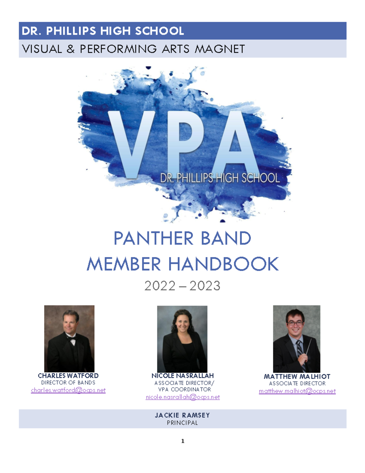 Band Handbook 22-23 Final - DR. PHILLIPS HIGH SCHOOL VISUAL ...