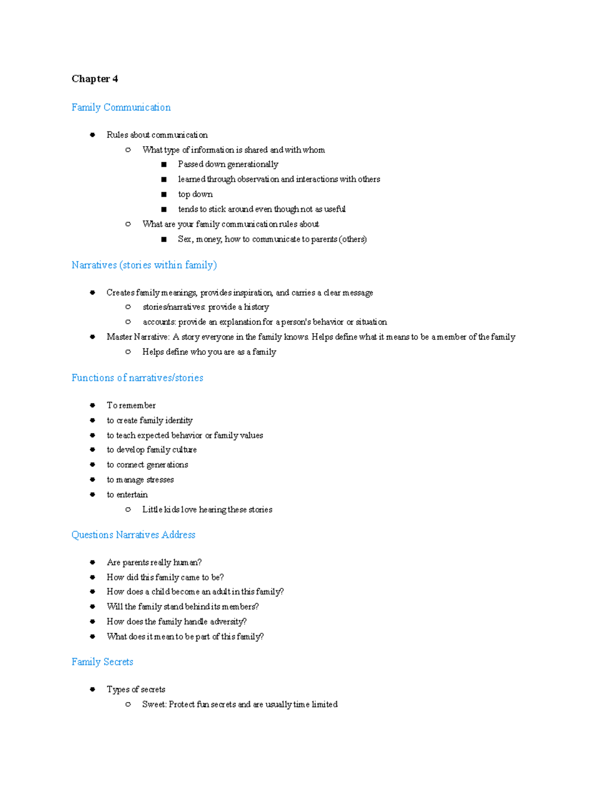 FACS 108 ch 4 - notes FACS 108 - Chapter 4 Family Communication Rules ...