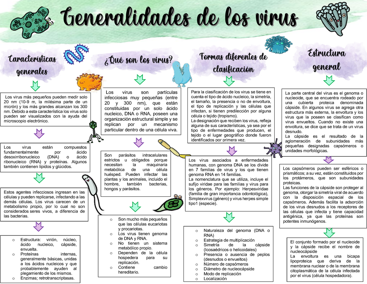 Mapa Conceptual:Gnrld de los virus - Generalidades de los virus Los virus  son partículas infecciosas - Studocu