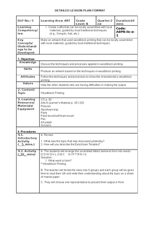 PE 13 - DLP MAPEH 7 - ENHANCED DETAILED LESSON PLAN IN PE 8 DLP No.: 2 ...