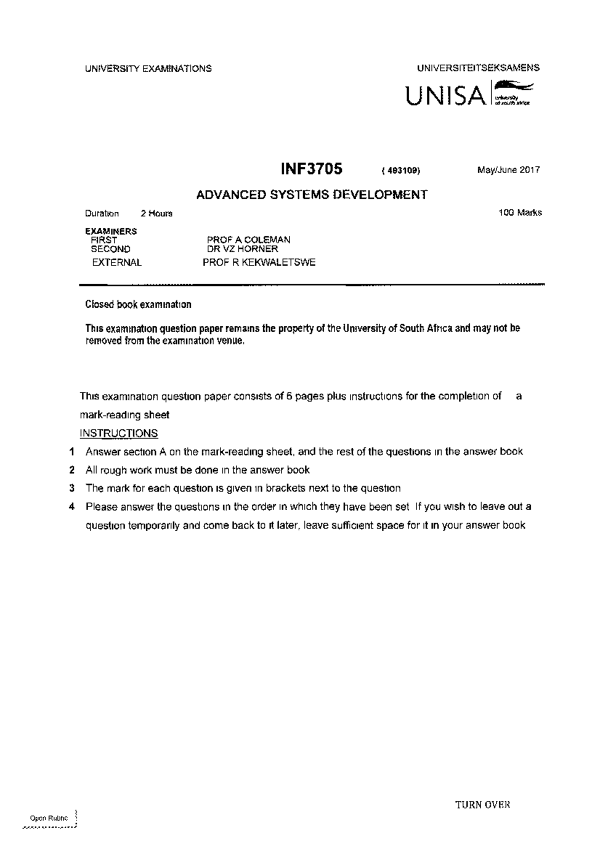 Exam May 2017 Questions Inf3703 Studocu Exam May 2017 Questions Inf3703 Studocu
