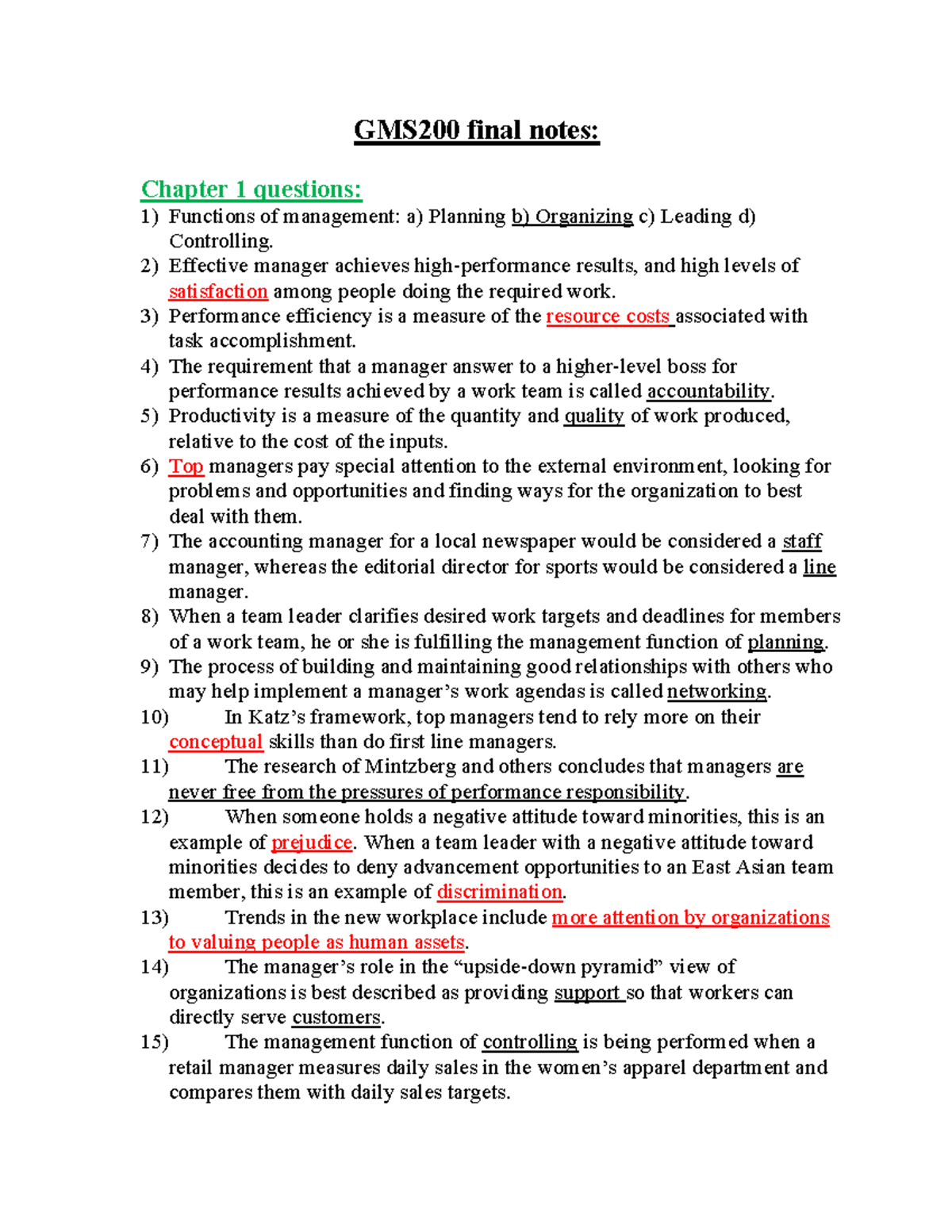 GMS Notes - Summary Introduction to Global Management - GMS200 final ...