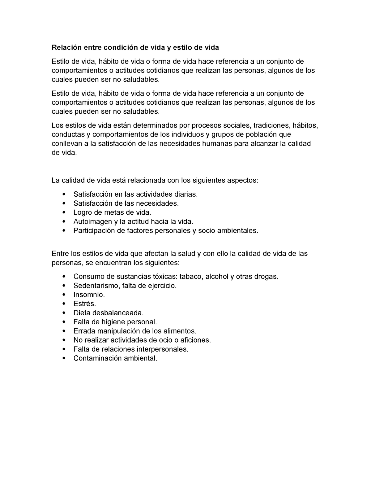 Relación Entre Condición De Vida Y Estilo De Vida Relación Entre Condición De Vida Y Estilo De 5606