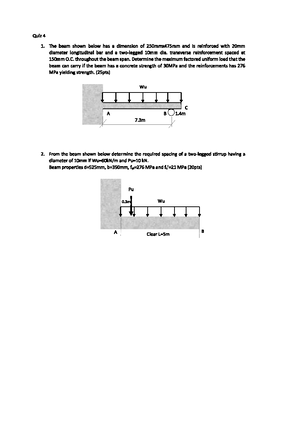 Exam2 Redacted - Design of Singly and Doubly Reinforced Rectangular ...