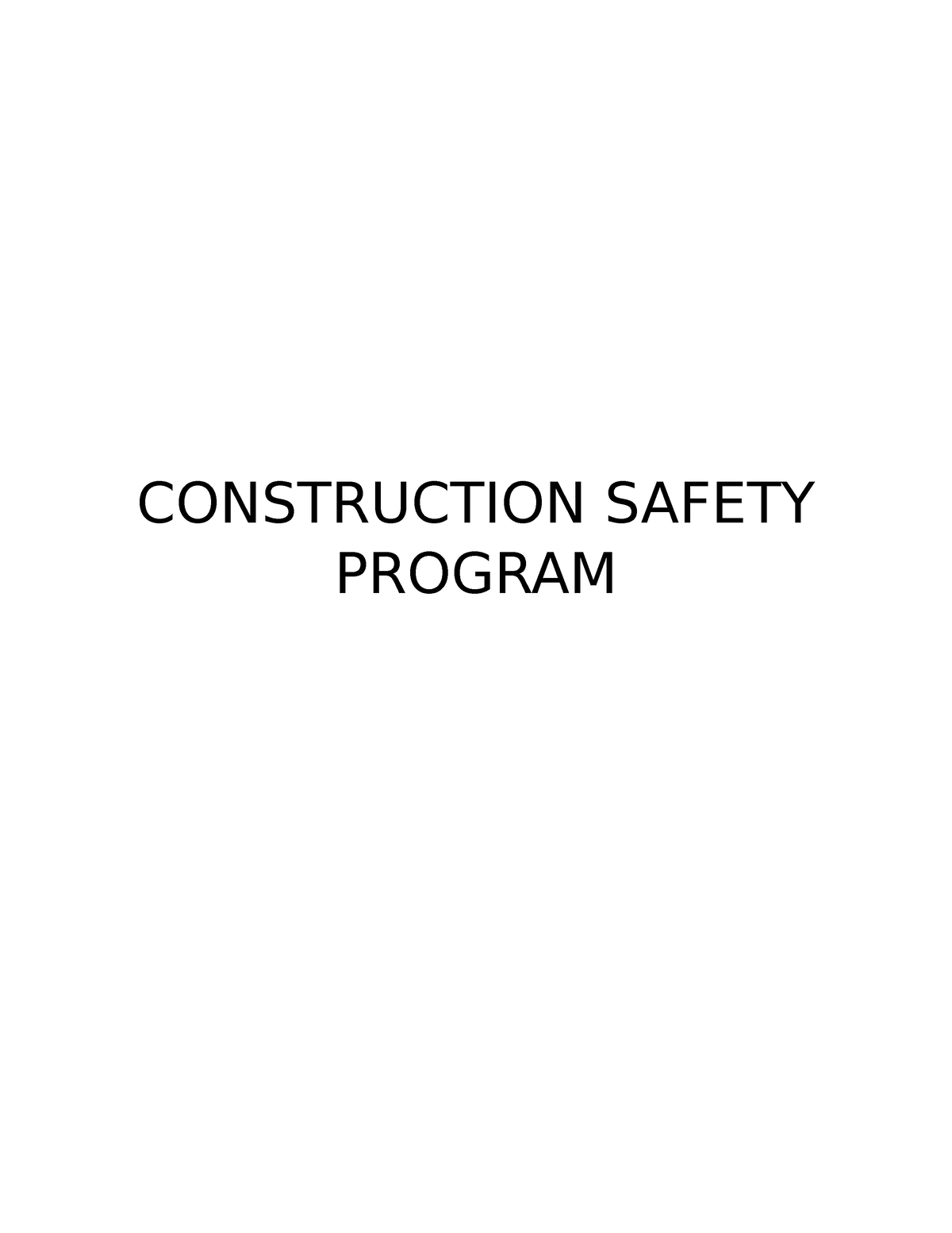 Construction Safety Program Template - CONSTRUCTION SAFETY PROGRAM ...