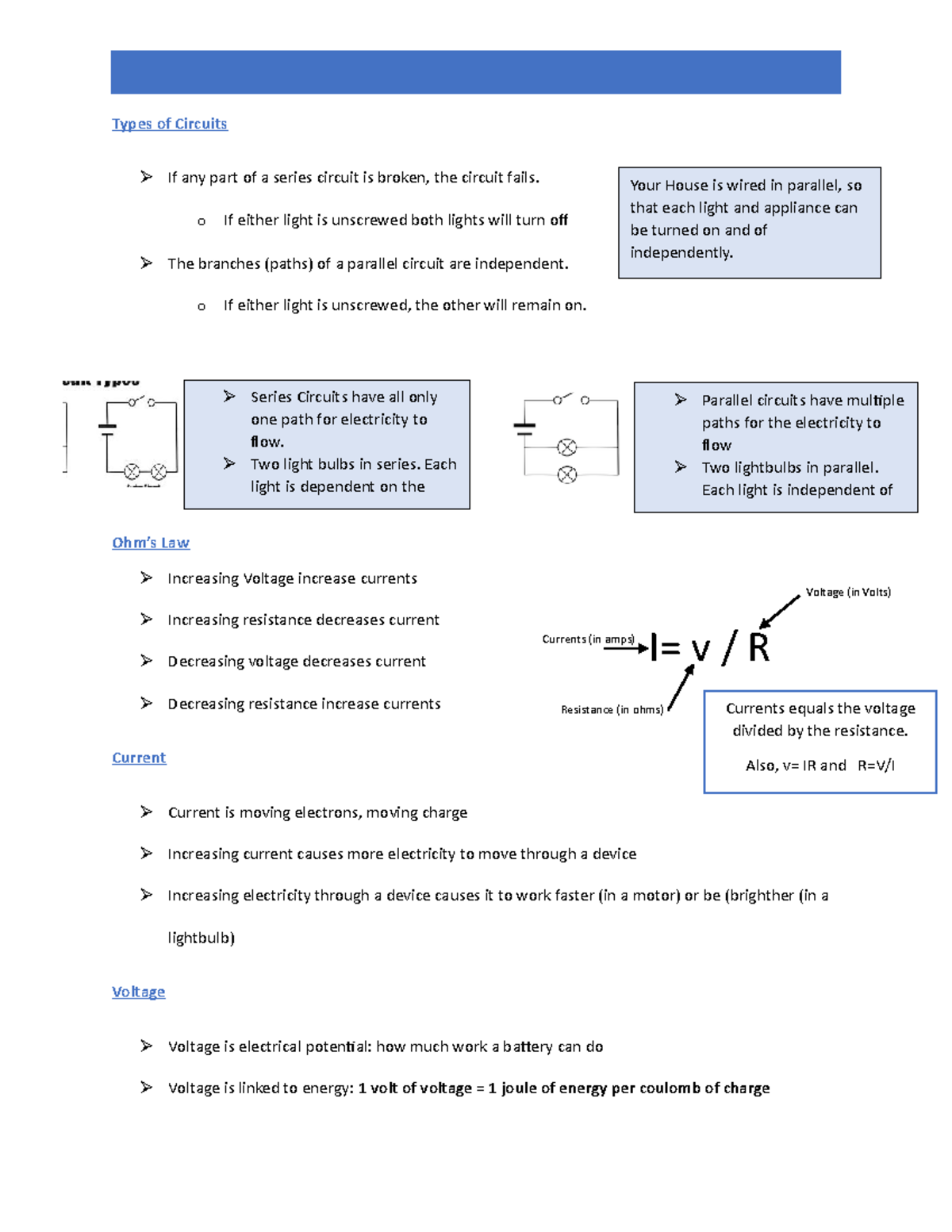 Types of Circuits - Lecture notes Chapter 3 - Types of Circuits If any ...