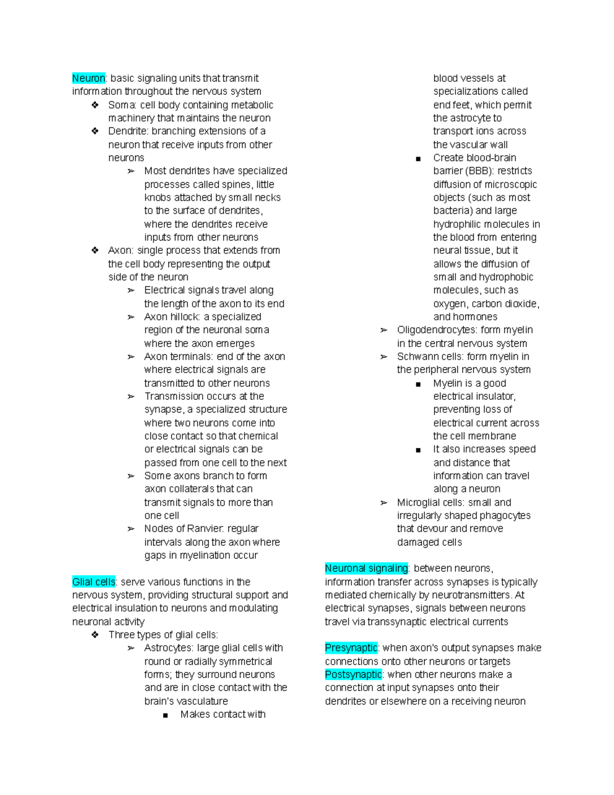 Behavioral Neuro 2 - Chapter 2 notes - Neuron: basic signaling units ...