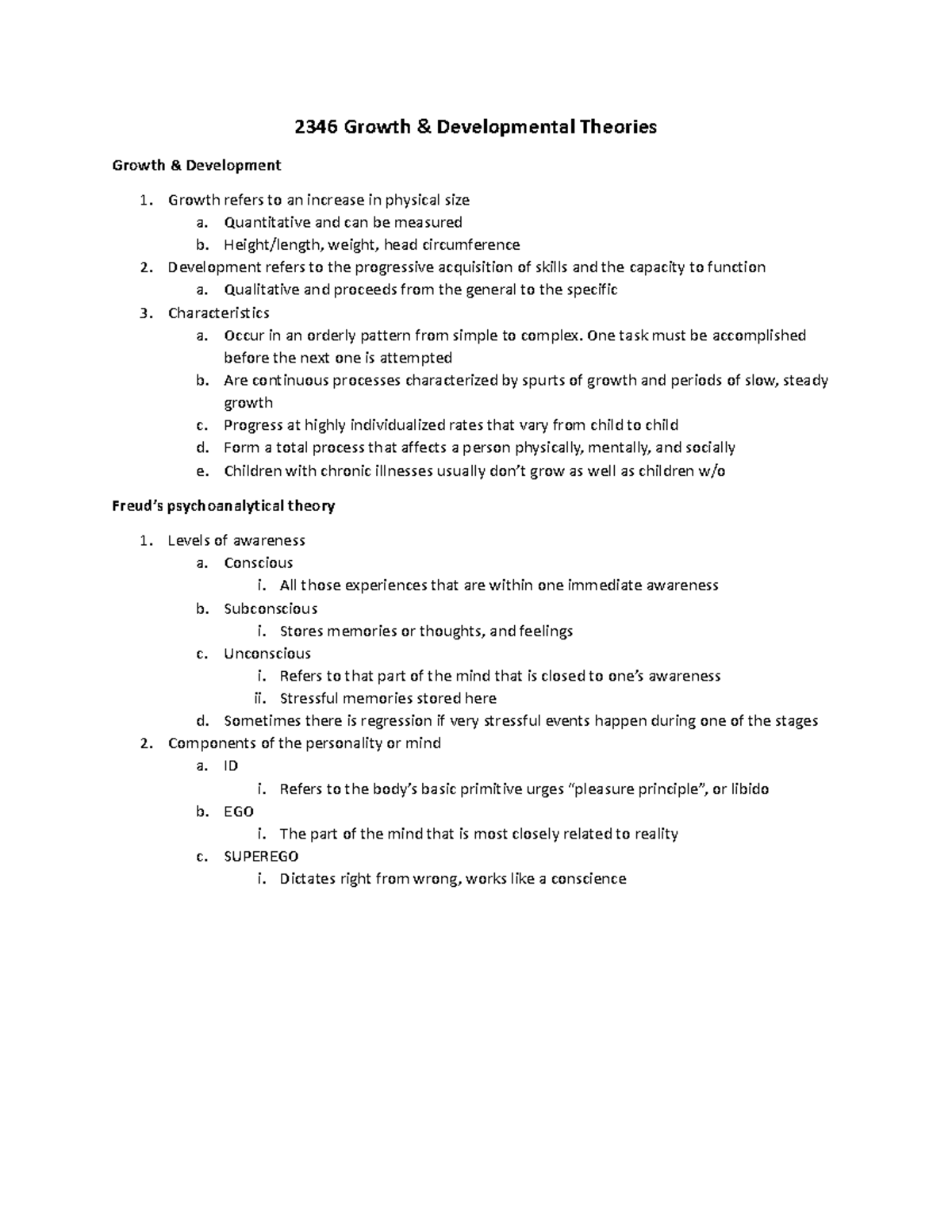2346 Growth and development theories - 2346 Growth & Developmental ...