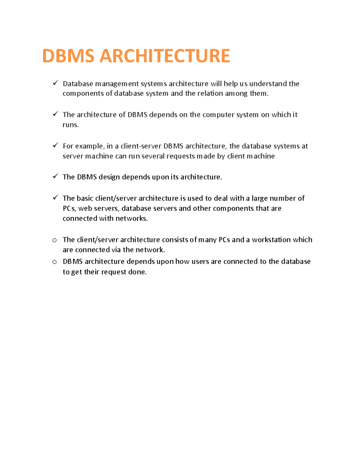 DBMS Architecture - DBMS ARCHITECTURE Database management systems ...