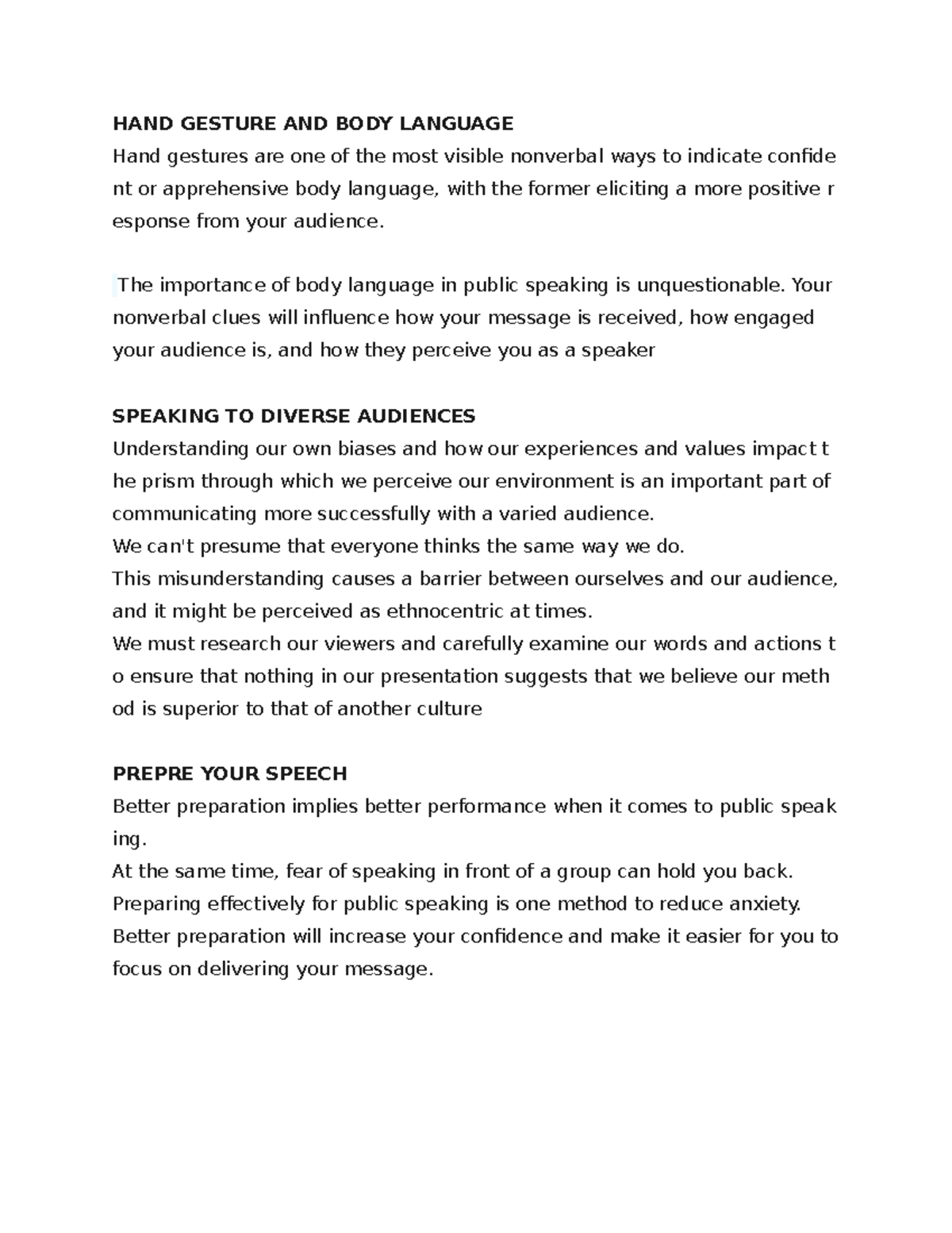 COMMUNICATING SKILLS AND - HAND GESTURE AND BODY LANGUAGE Hand gestures ...