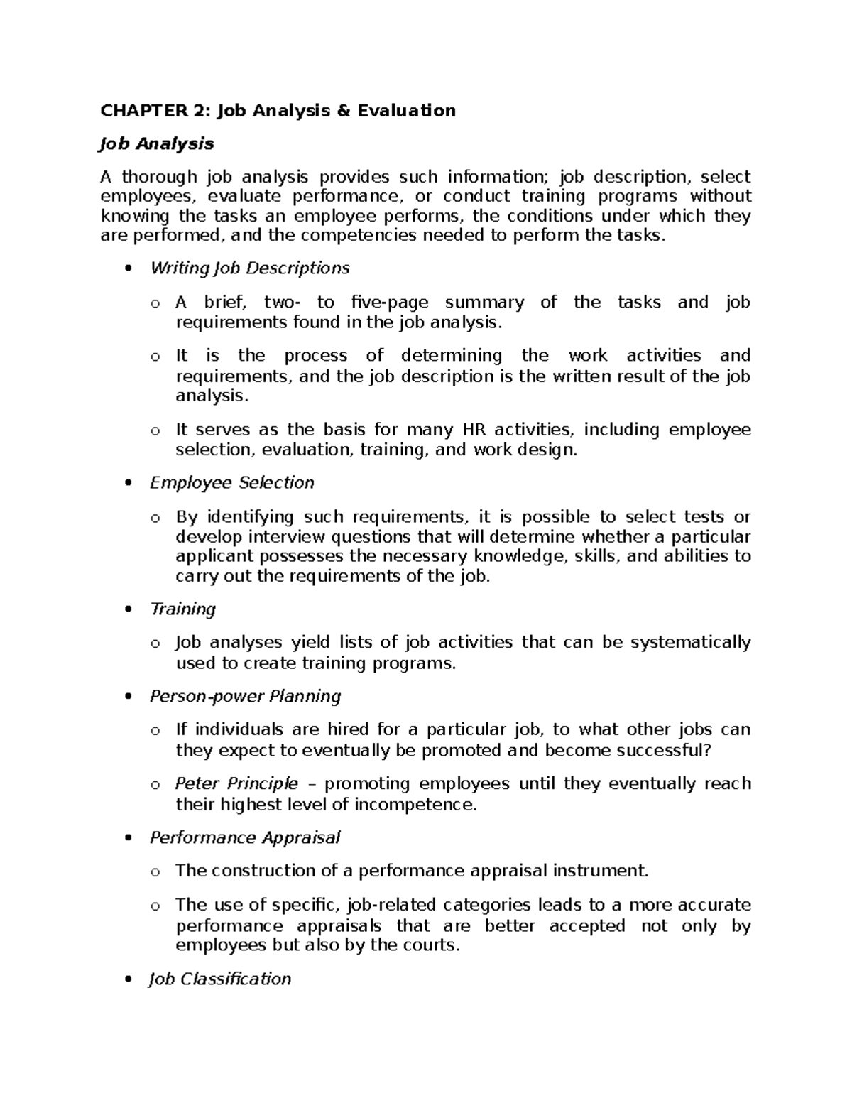 Industrial Organizational Psychology (chapter 2) - Chapter 2: Job 