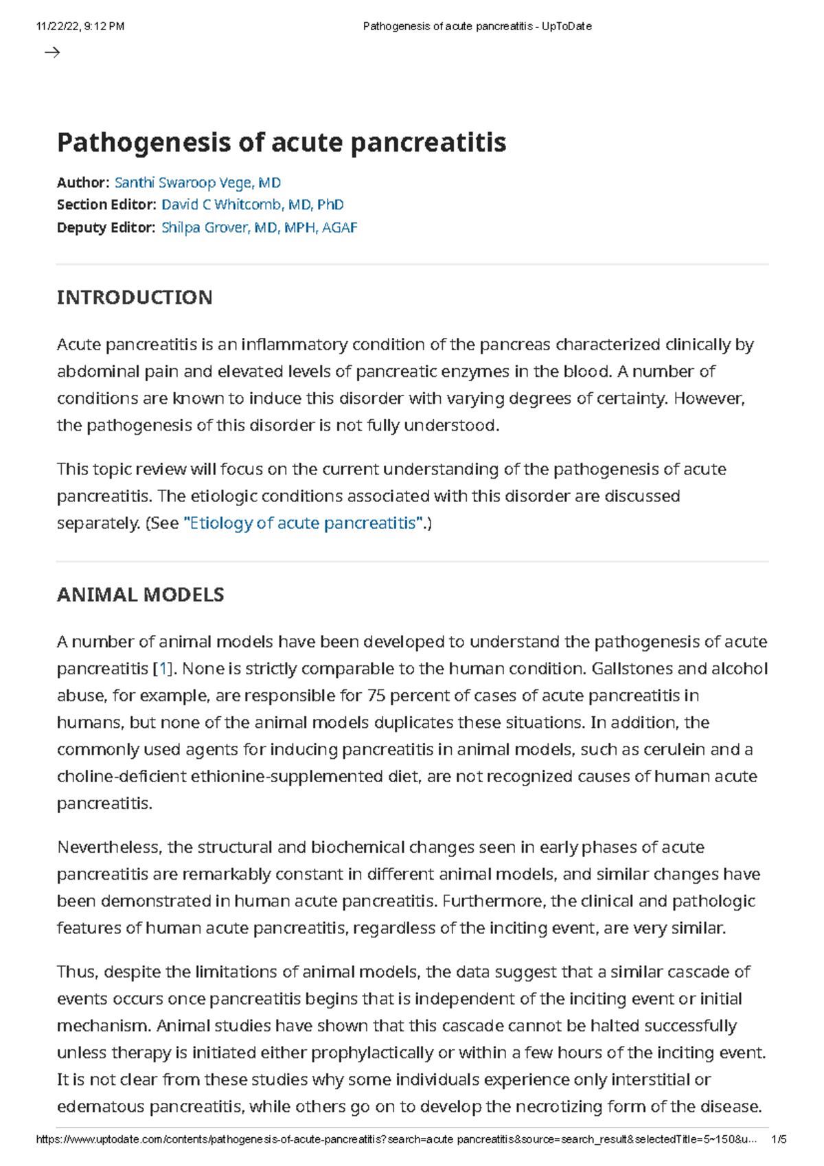 Pathogenesis of acute pancreatitis Up To Date Pathogenesis of acute
