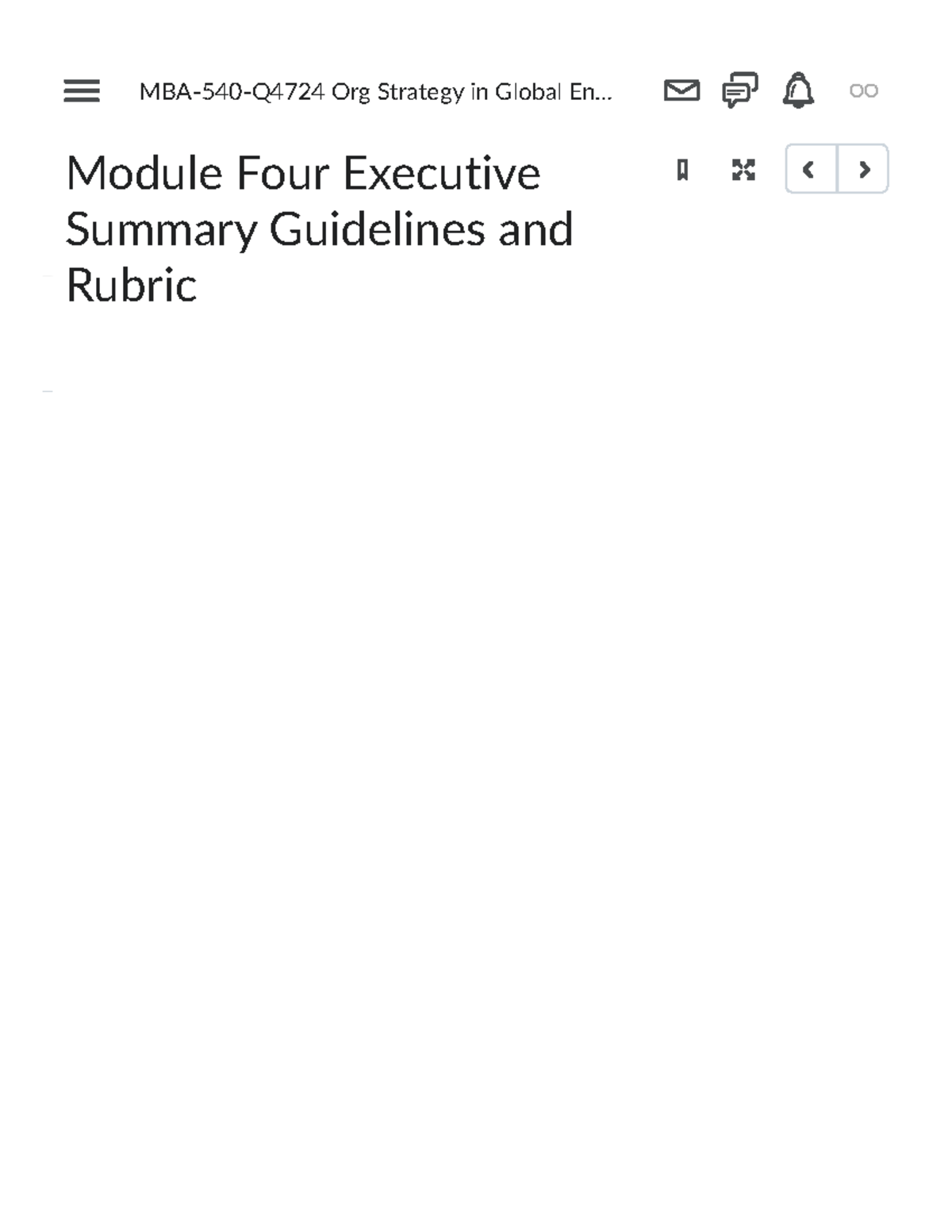 Module Four Executive Summary Guidelines and Rubric - MBA-540-Q4724 Org ...