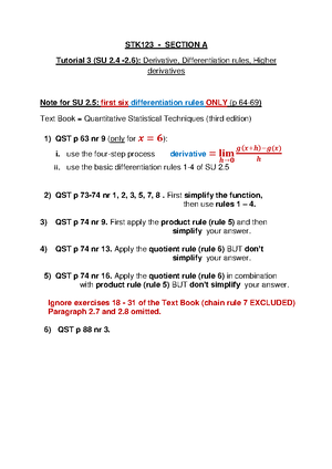 STK123 Tutorial 3A MEMO.pdf - STK 123 - UP - Studocu