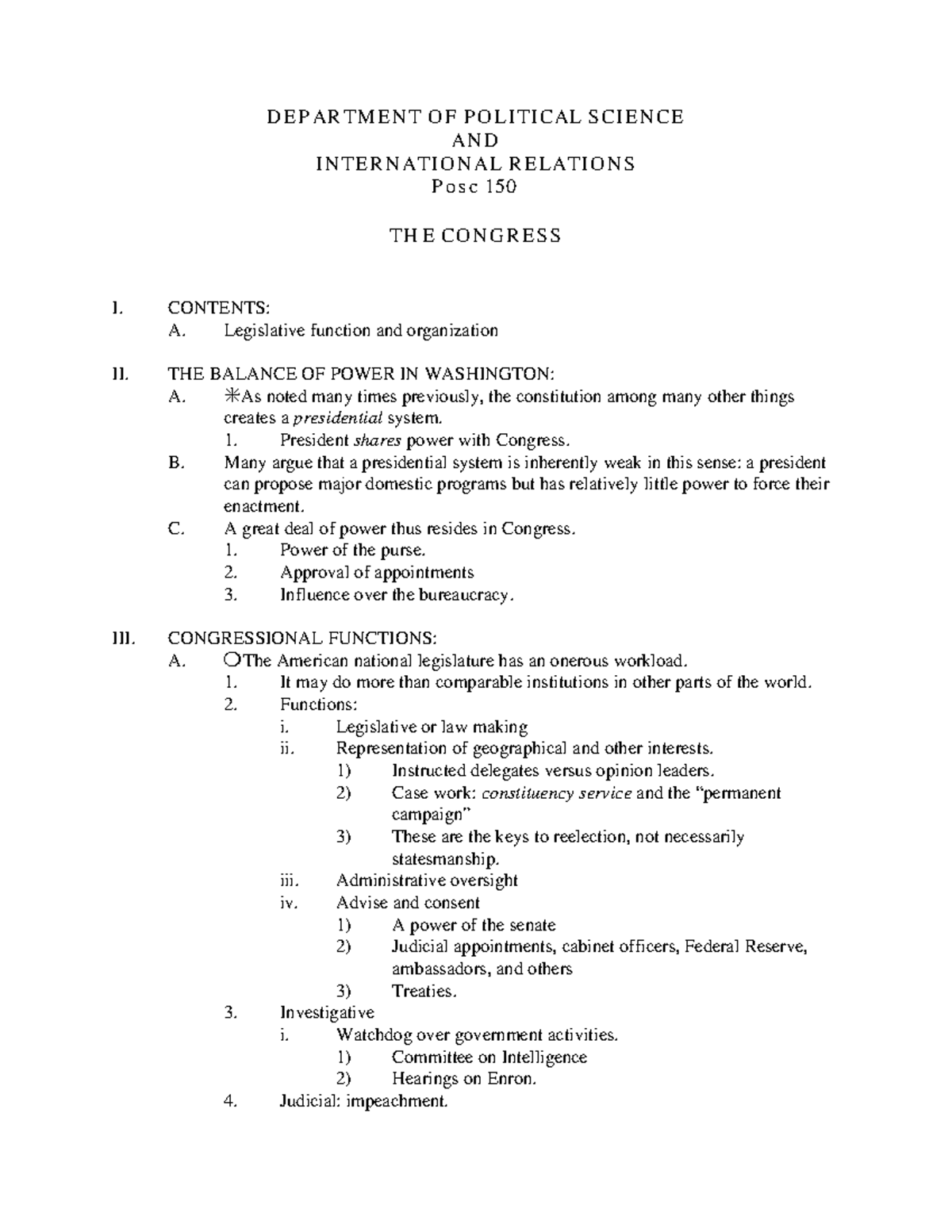Webclass 18 political science assignments - D EP ARTM EN T OF P ...