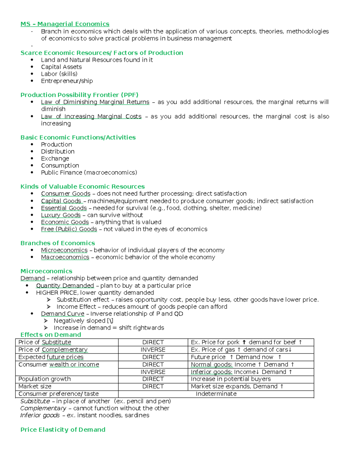 MS-Managerial-Economics - MS – Managerial Economics - Branch in economics which deals with the ...