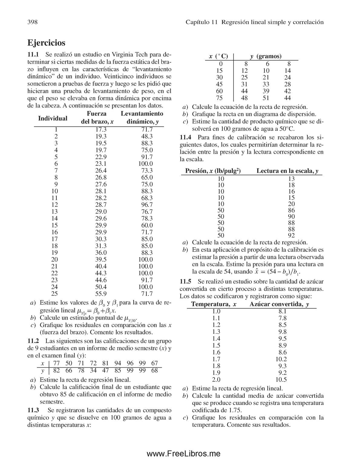 Ejercicios De Regresion Lineal - 398 Capítulo 11 Regresión Lineal ...