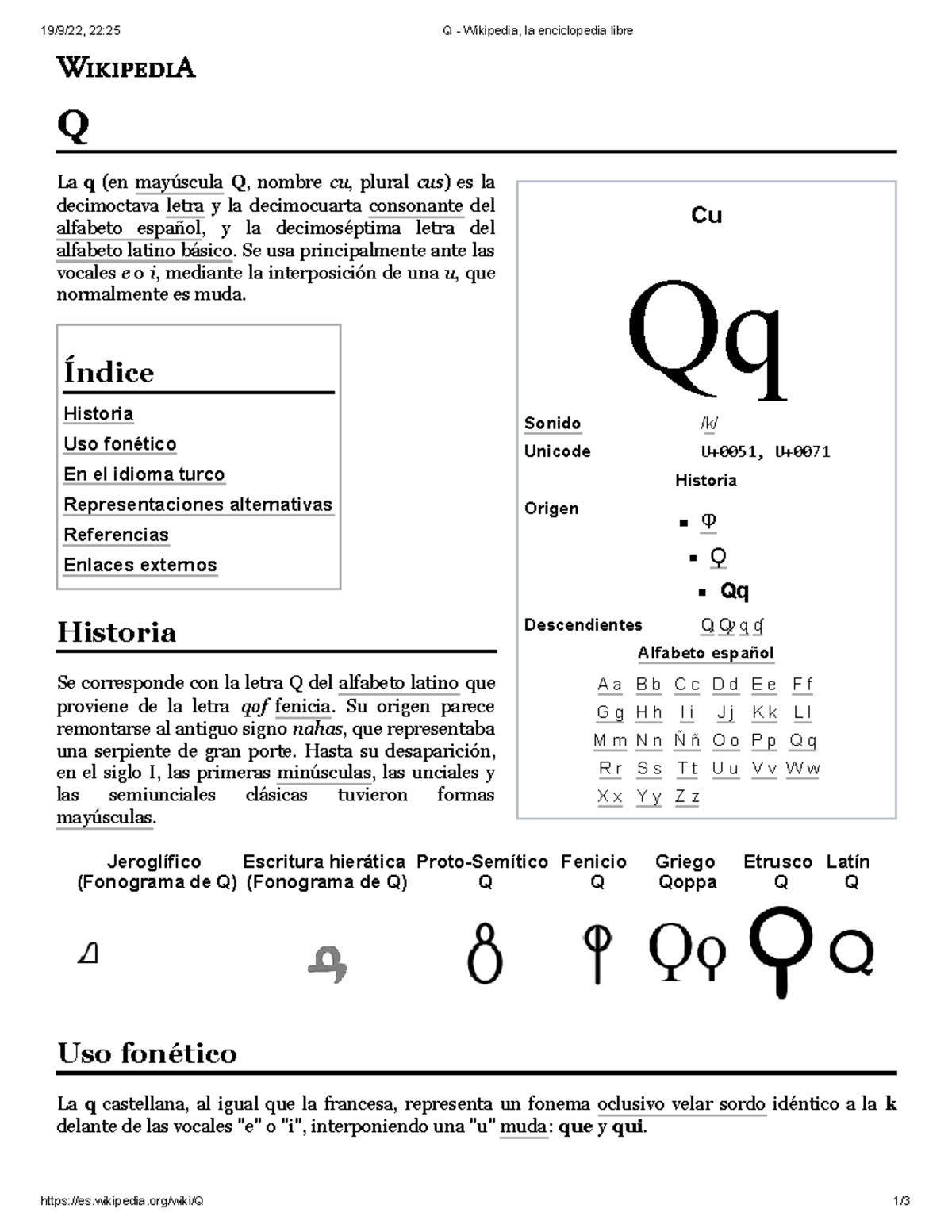 Q - Wikipedia, la enciclopedia libre - wikipedia/wiki/Q 1/ Cu Qq Sonido ...