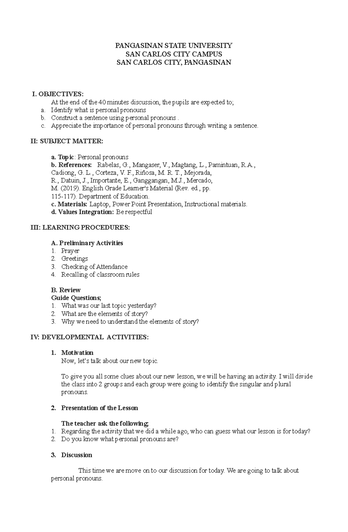 SEMI Detailed Lesson - PANGASINAN STATE UNIVERSITY SAN CARLOS CITY ...