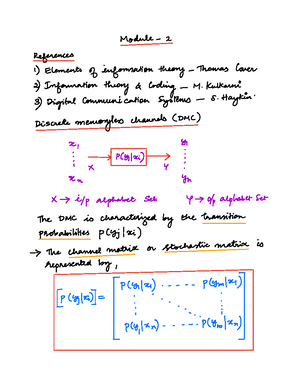 Module-1 - Information theory and coding - Studocu