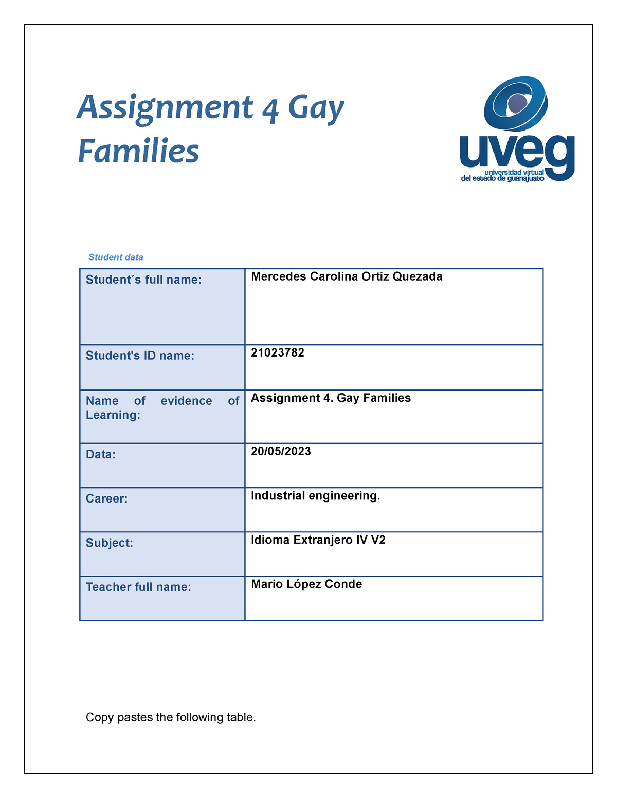 assignment 4 gay families