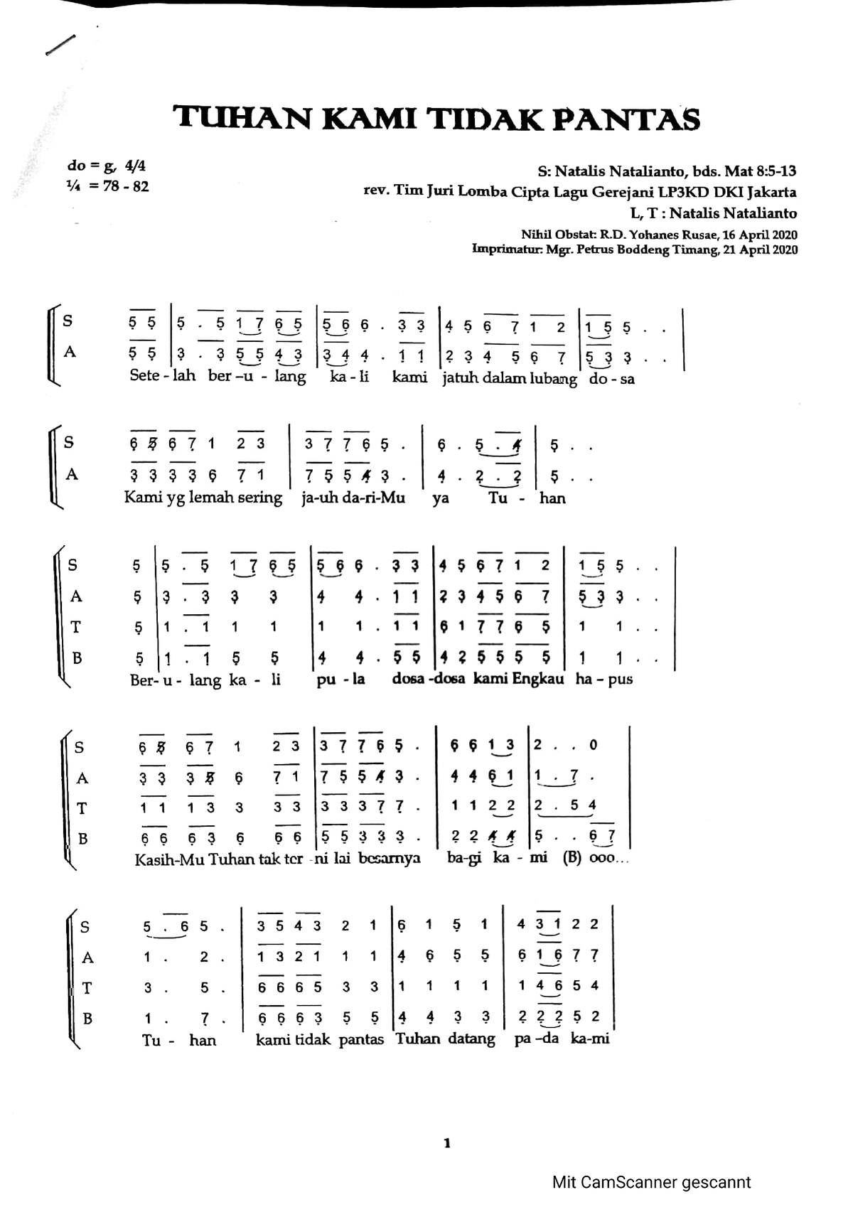 Partitur Koor - Matematika Keuangan - Studocu