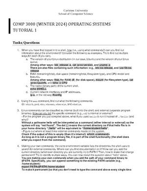 Tut2 - explanation - Answers to the tutorial - Carleton University ...