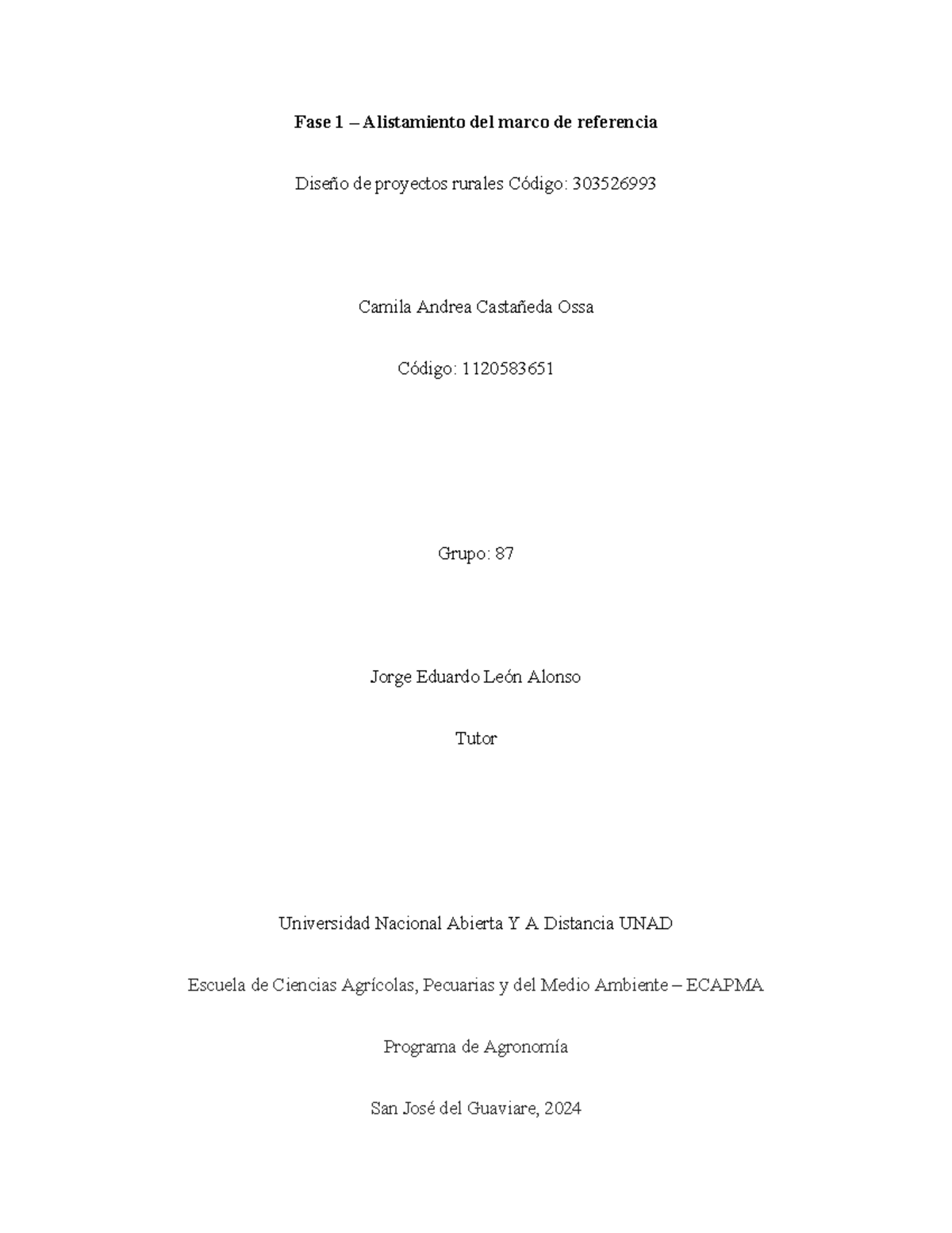 Fase 1 - Trabajo tutorial - Fase 1 – Alistamiento del marco de ...