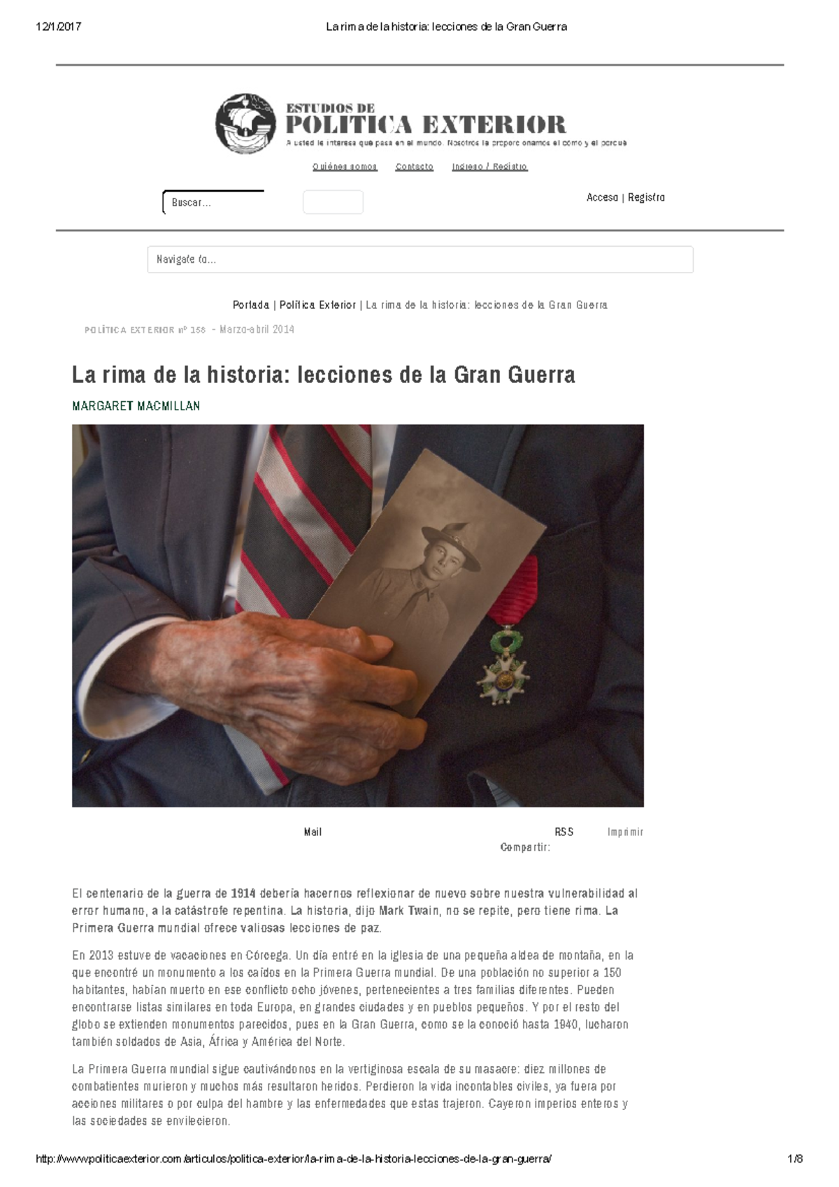 1 La Rima De La Historia Lecciones De La Gran Guerra Acceso Registro Quienes Somos Contacto Studocu