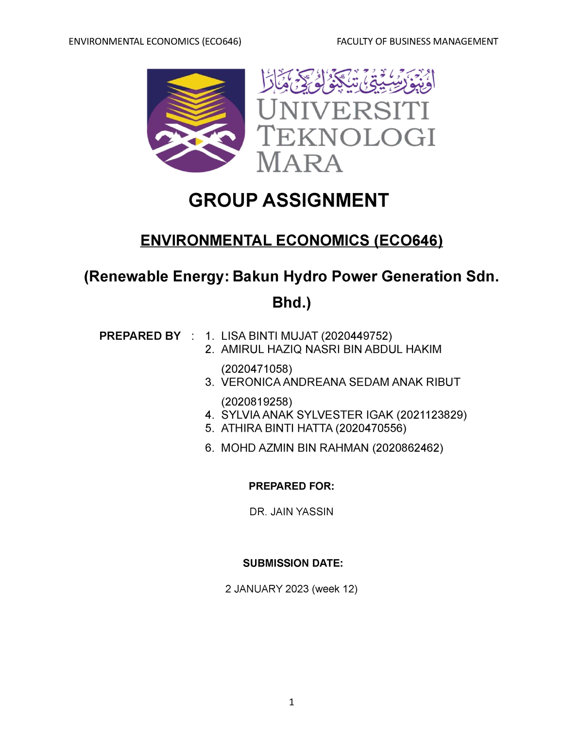 group assignment eco531