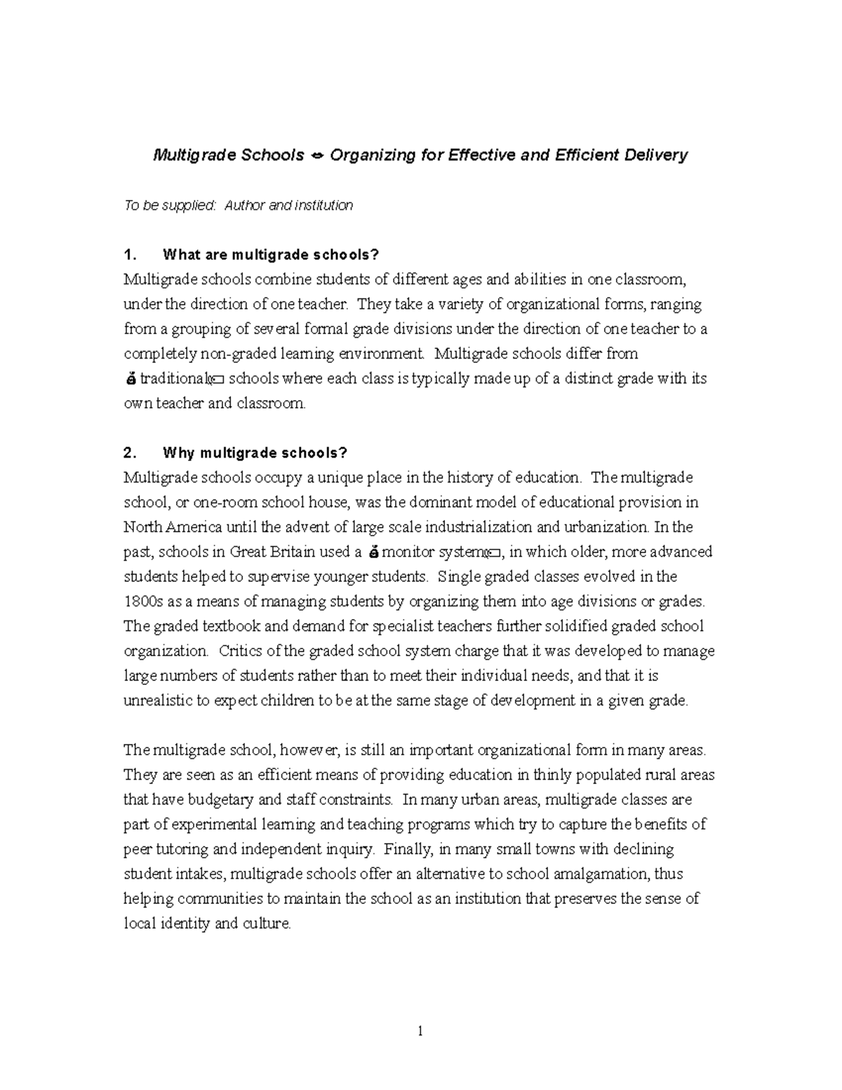Multigra - For educational purposes only. - Multigrade Schools ...