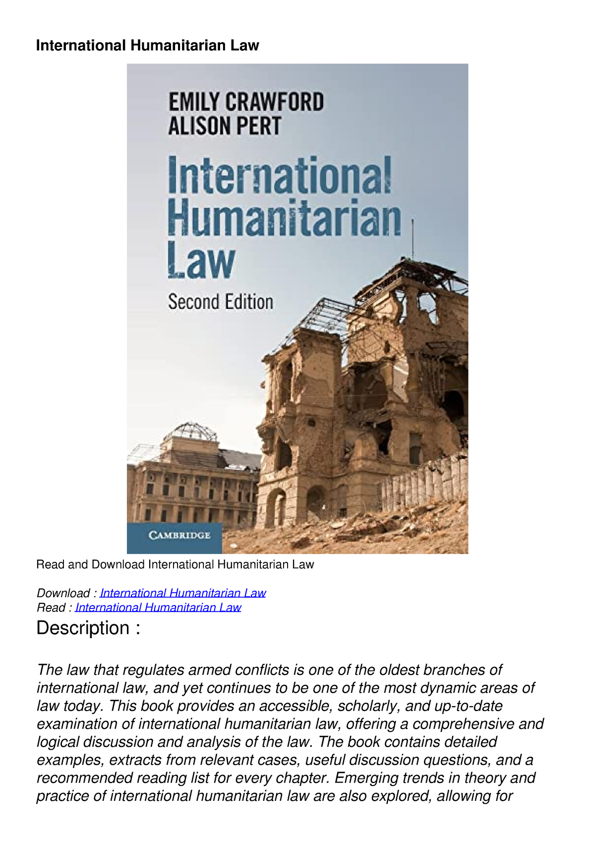 phd thesis in international humanitarian law