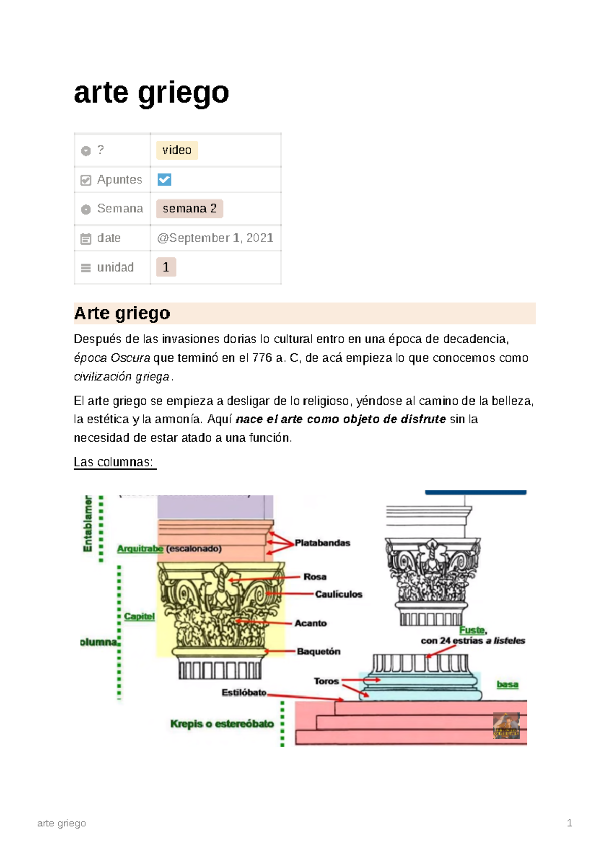 Arte Griego - Apuntes 1 - Arte Griego 1 Arte Griego ? Video Apuntes ...