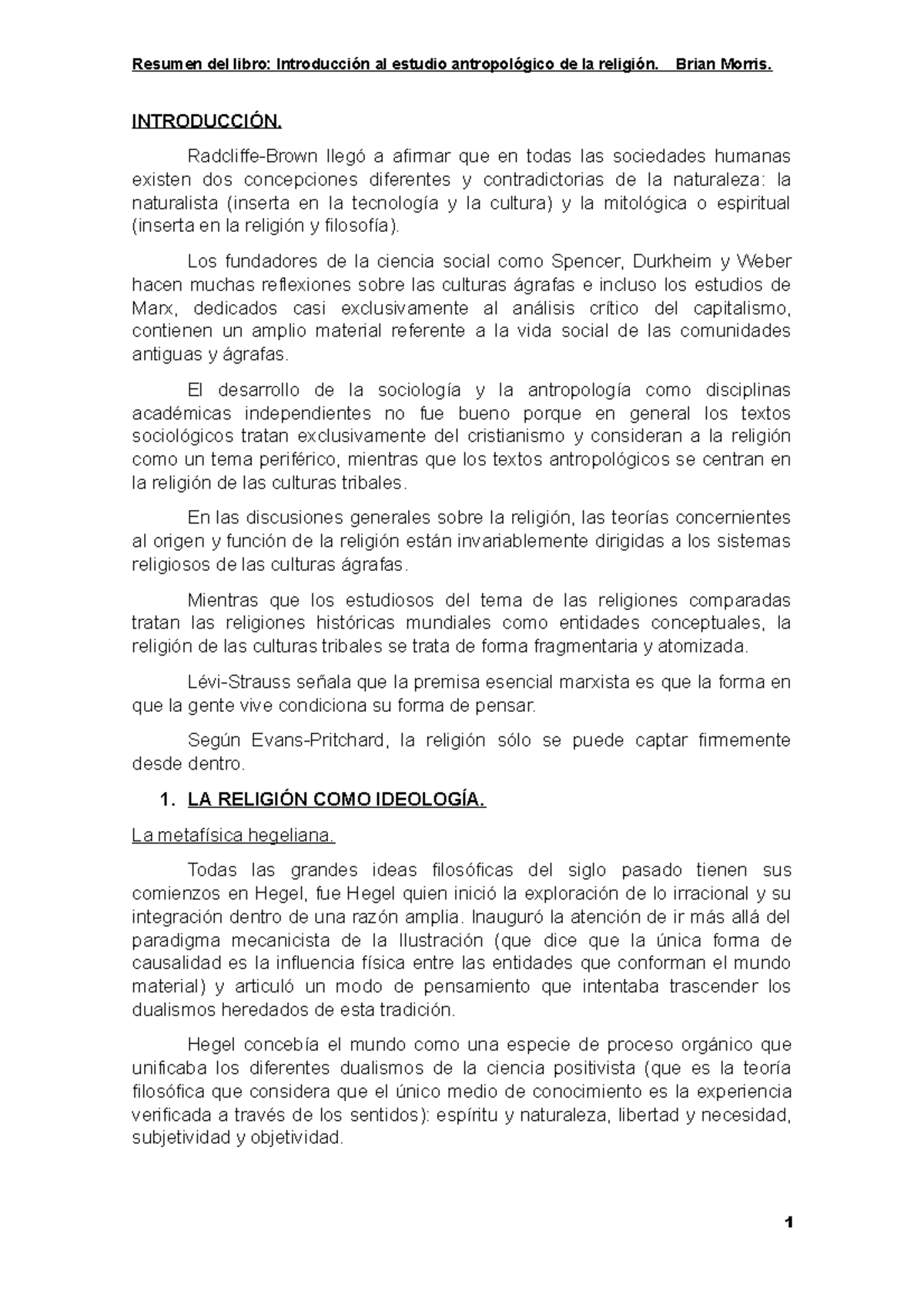 Resumen Introduccion al estudio antropologico de