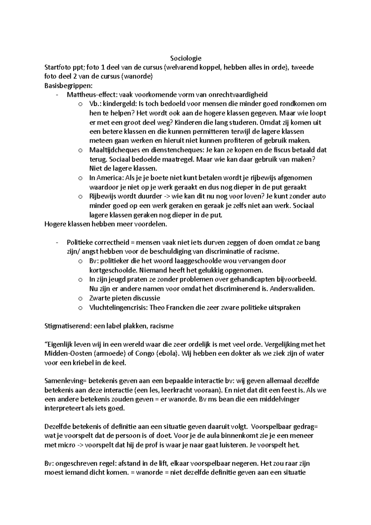 Sociologie Sociologie Startfoto ppt; foto 1 deel van de cursus