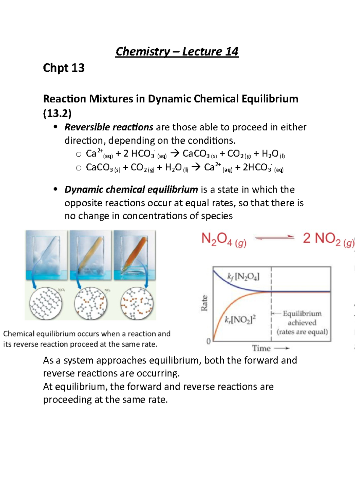 Chemistry Lecture 14 - Notes from before the subject changed codes, but ...