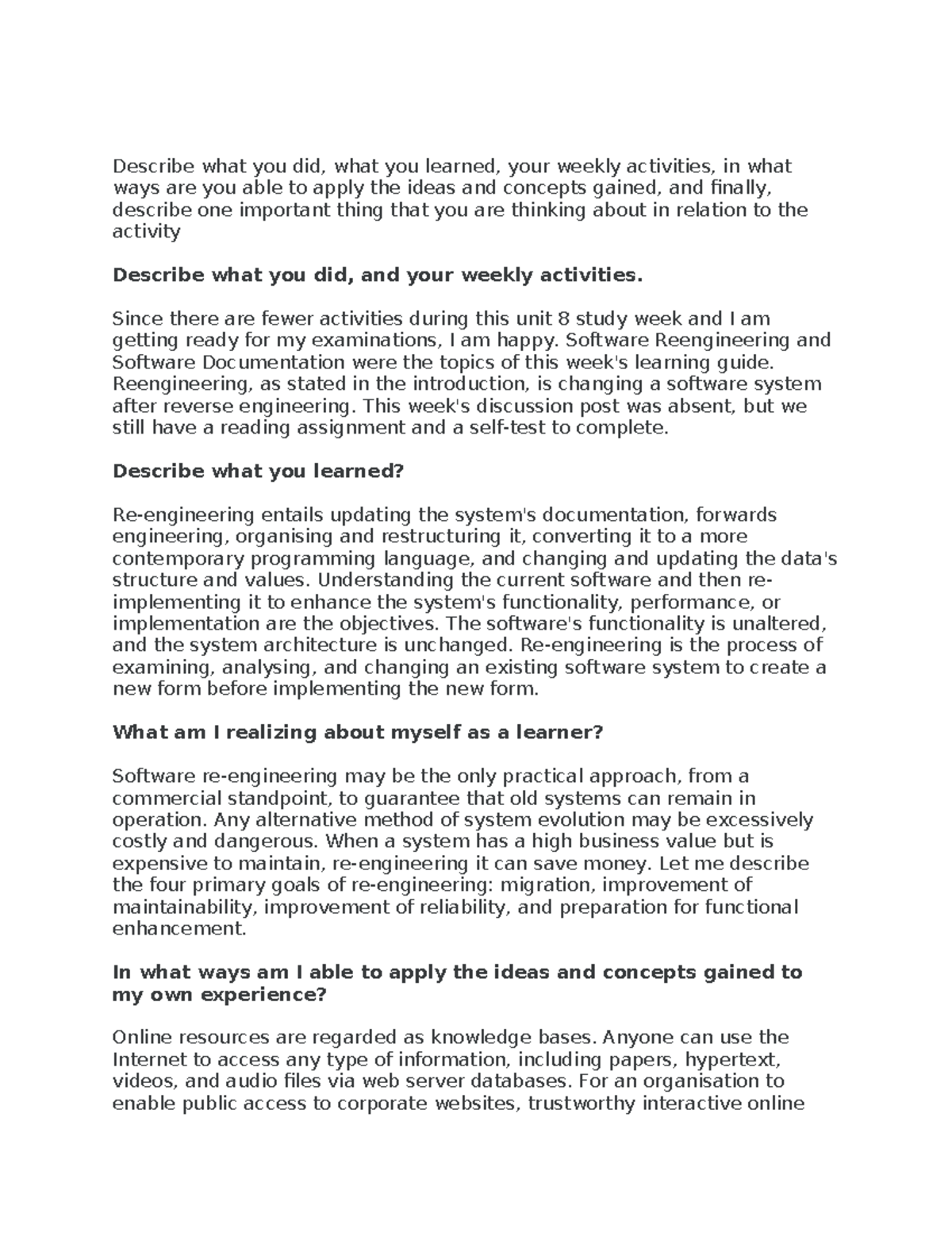 LJ-8 - Learning journal Unit-8 - Describe what you did, what you ...