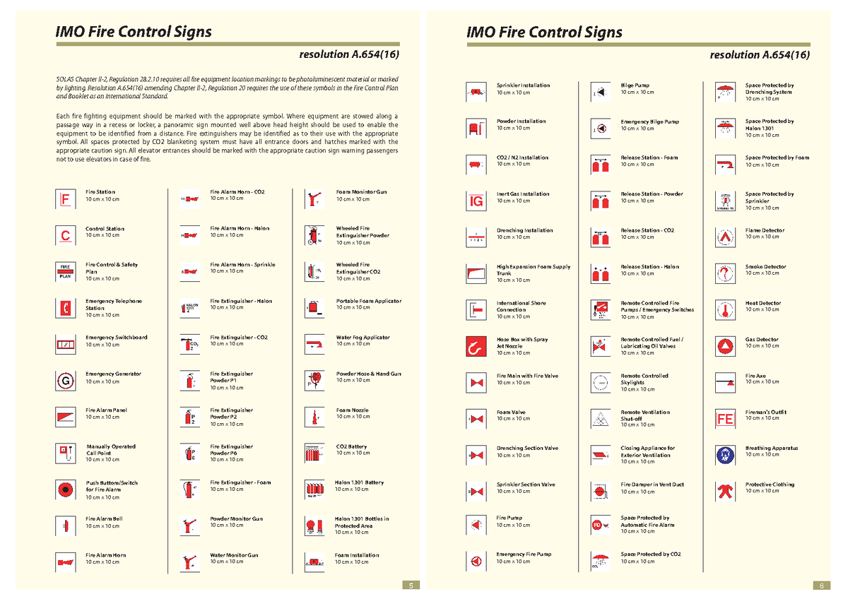 IMO Fire Control Signs - lwdddddddddddddddd - resolution A(16) IMO Fire ...