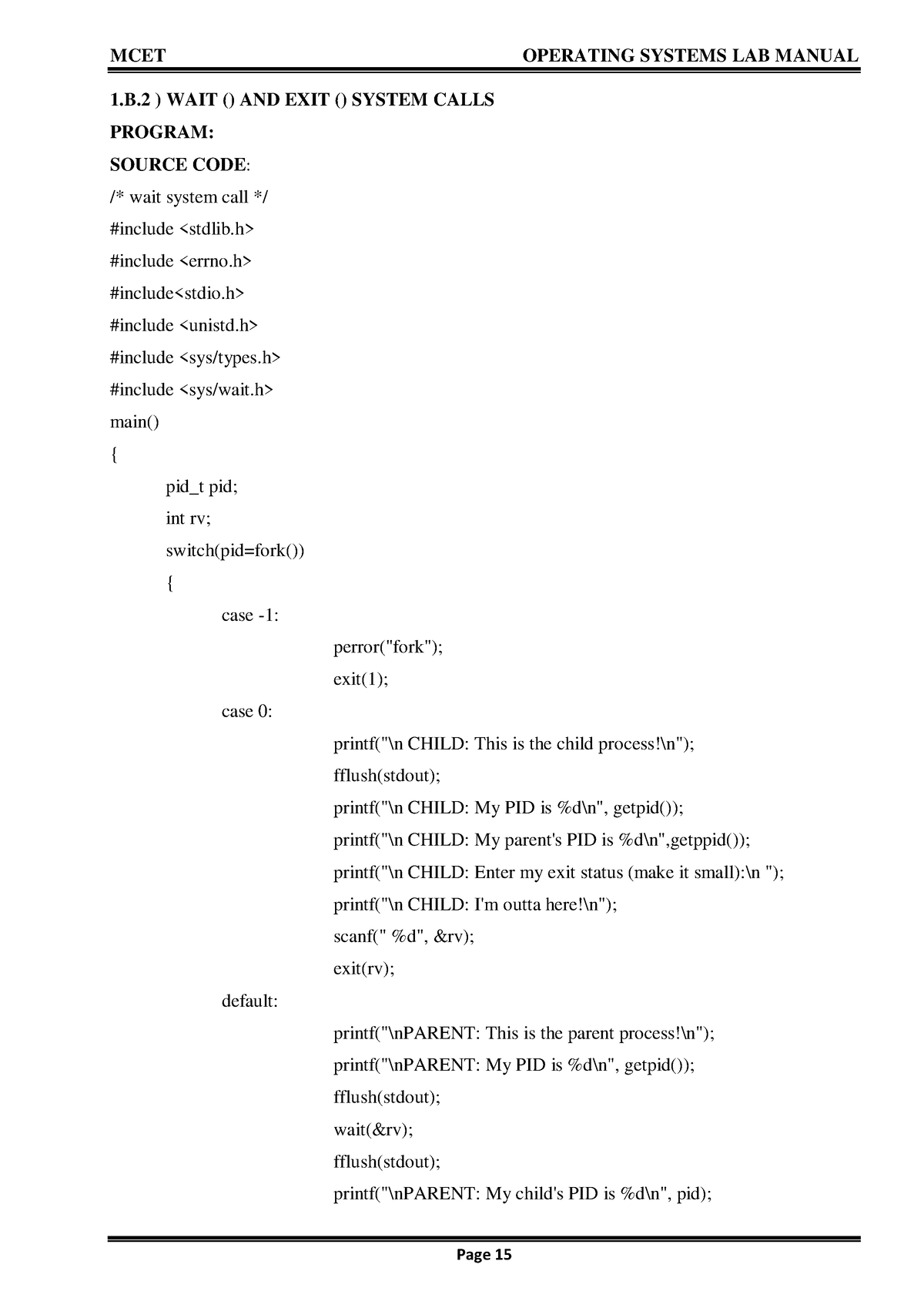 Simulate Cpu Scheduling Algorithms Fcfs Sjf And Round Robin Mcet Operating Systems Lab