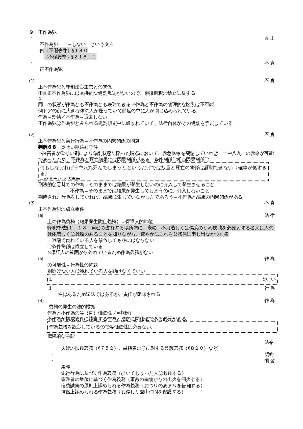 ９ 不作為犯 成立要件 授業板書 Studocu