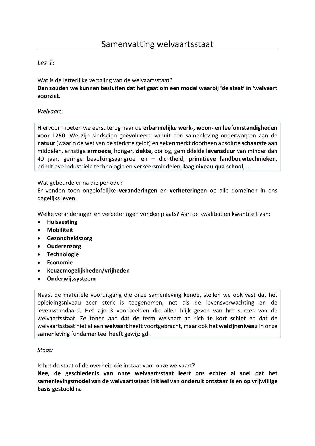 Samenvatting Welvaartsstaat (graduaat) - Samenvatting Welvaartsstaat ...